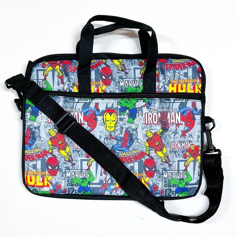 Marvel Avengers Tablet Case Crossbody Travel Bag Allover Retro Comic Print